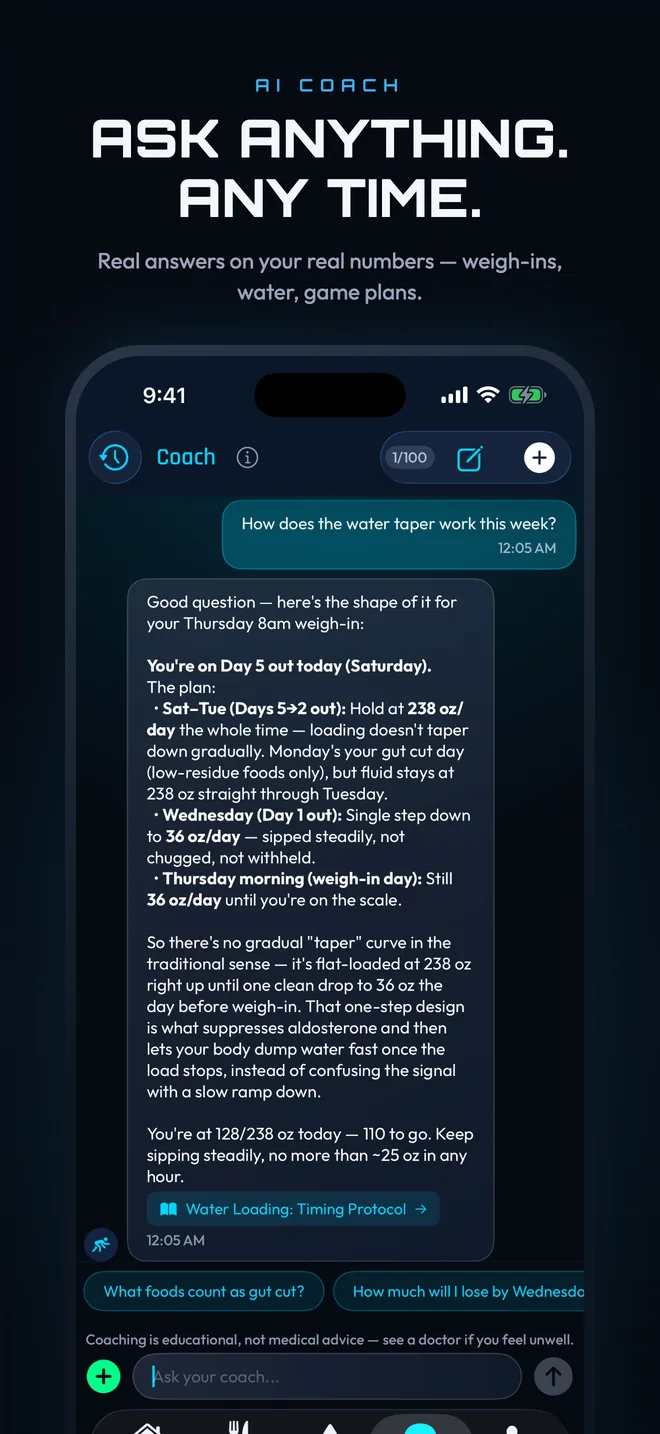 AI coach chat — real answers on your real numbers